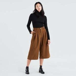 Levi’s Women’s Cream Wide Leg Corduroy Culottes Pants #016